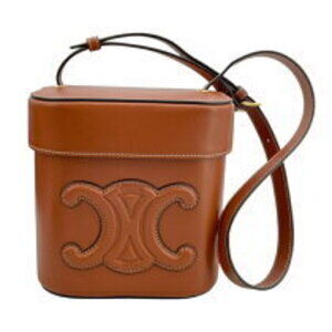 Celine Cuir Triomphe Shoulder Bag Brown Leather